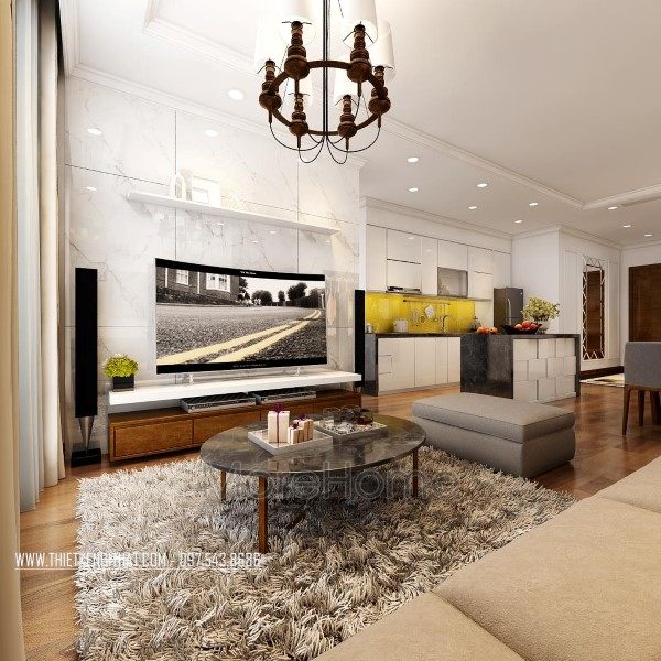 Thiết kế nội thất phòng khách căn hộ Park Hill Premium